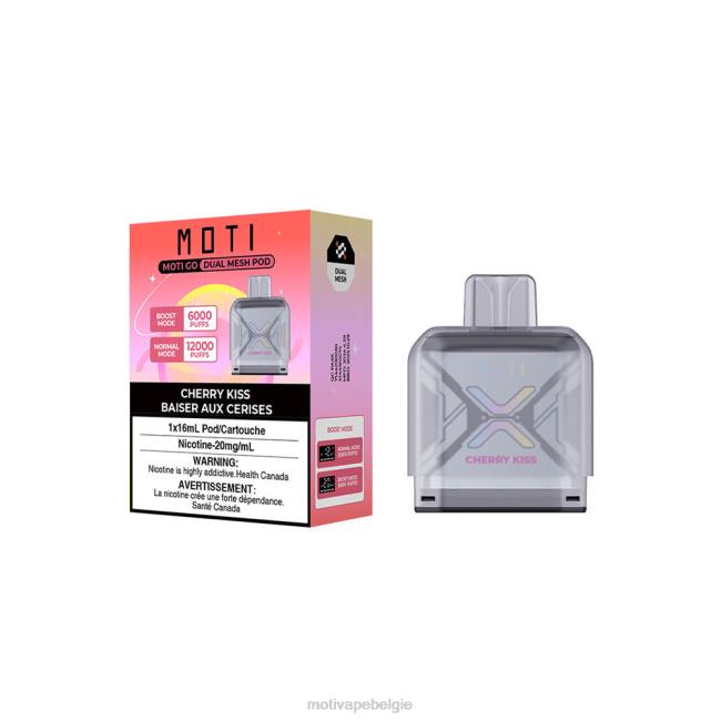 MOTI Go Pro wegwerpbare capsule kersen kus MOTI vape kit België - DF4X96