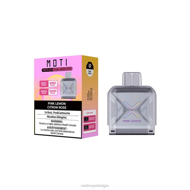 MOTI Go Pro wegwerpbare capsule roze citroen MOTI vape België - DF4X87