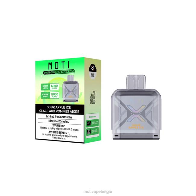 MOTI Go Pro wegwerpbare capsule zuur appelijs MOTI vape Brussel - DF4X88
