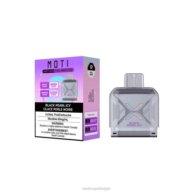 MOTI Go Pro wegwerpbare capsule zwarte parel ijskoud MOTI vape België - DF4X97