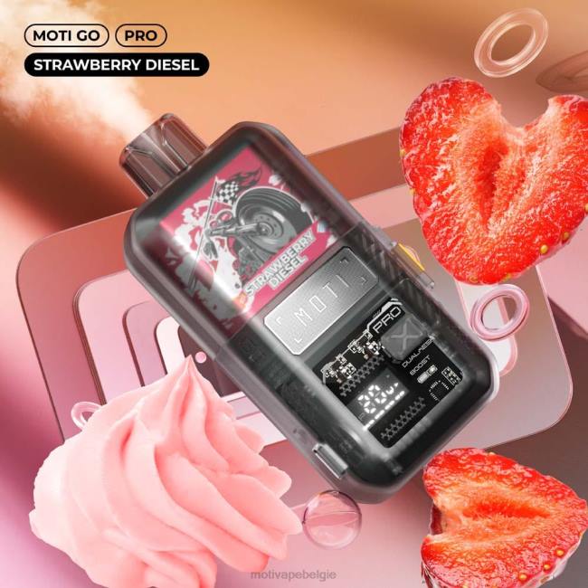 MOTI Go Pro wegwerpdamp (5%, 12.000 trekjes) Aardbeiendiesel MOTI vape for sale - DF4X21