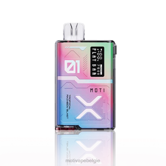 MOTI Play Bar 7500 wegwerpvape (5%, 7500 trekjes) tropische regenboogexplosie MOTI vape review - DF4X54