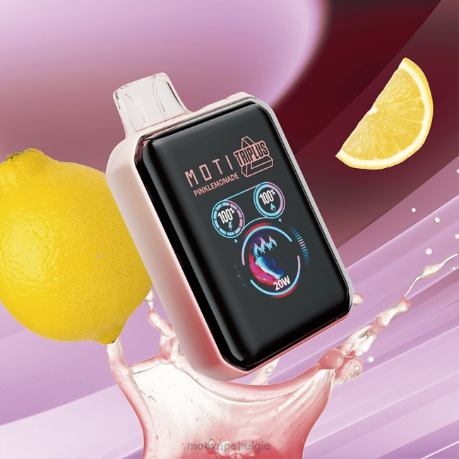 MOTI Triplus 20k wegwerpvape (5%, 20.000 trekjes) roze limonade MOTI vape Brussel - DF4X8
