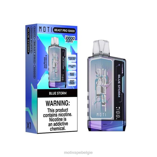 MOTI Beast Pro wegwerpdamp (5%, 10.000 trekjes) blauwe storm MOTI vape Brussel - DF4X38